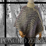 Poncho Zebra, tissé à la main en coton et laine