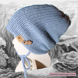 Bonnet pour enfant 1-2 ans tricoté à la main en laine mérinos vue 1