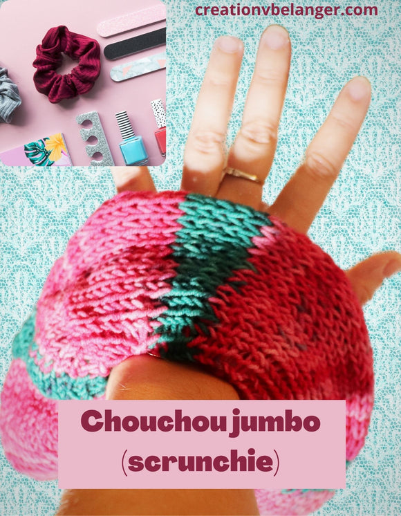 Chouchou jumbo, tricoté à la main en fibre naturel