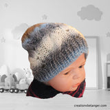 Bonnet pour bébé 0-6 mois tricoté à la main vue 4