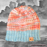 tuque tricoté et teint à la main en laine mérinos collection horizon vue 2