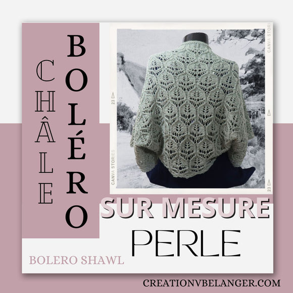 Châle boléro Pearl, tricoté à la main en laine d'alpaga -sur mesure