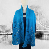 Foulard Blue tricoté à la main en alpaga et laine vue 4