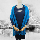 Foulard Blue tricoté à la main en alpaga et laine vue 2