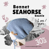 Bonnet pour enfant 1-2 ans tricoté à la main en laine mérinos