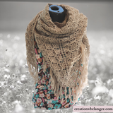 Châle Bohème , tricoté à la main en laine mérinos