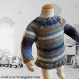 Chandail pour bébé ciel étoilé tricoté à la main en laine vue 2