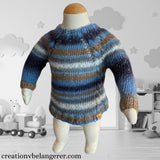 Chandail pour bébé ciel étoilé tricoté à la main en laine vue 3
