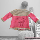Chandail beige et rose tricoté à la main en laine mérinos vue 4 