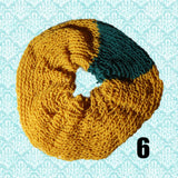 Jumbo scrunchie, hand-knitted in natural fiber