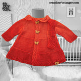 manteau pour bébé en laine mérinos teint à la main vue 2