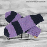 Mitaine en laine mérinos et alpaga tricoté à la main au couleur inversé vue 1