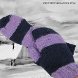 Mitaine en laine mérinos et alpaga tricoté à la main au couleur inversé vue 3