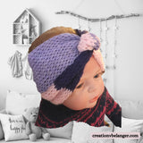 petit bandeau tricoté à la main en laine pour bébé 0-6 mois