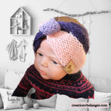 petit bandeau tricoté à la main en laine pour bébé 0-6 mois