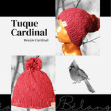 Tuque Cardinal, fait à la main, 35% alpaga et 65% laine péruvienne