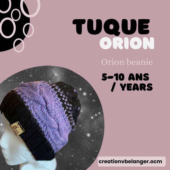 Tuque pour enfant Orion tricoté à la main en alpaga et mérinos 