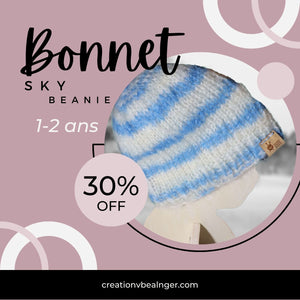 Bonnet pour bébé Sky tricoté à la main en mohaire 1-2 ans