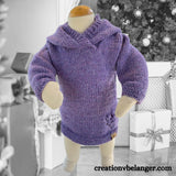 Chandail a capuche Violette tricoté à la main en laine et alpaga vue 2