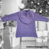 Chandail a capuche Violette tricoté à la main en laine et alpaga vue 3