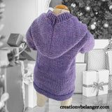 Chandail a capuche Violette tricoté à la main en laine et alpaga vue 4