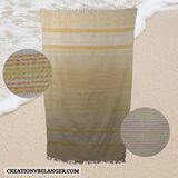 Serviettes de plage tissé à la main avec une fibre de coton jaune nuancé vue 2