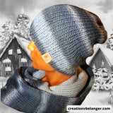 Tuque et foulard infini homme tricoté à la main en laine  vue 3